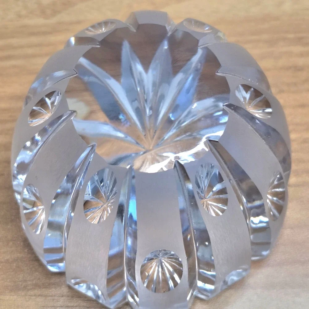 E&R Western Germany Golden‎ Crown Crystal Candy Dish Trinket Dish